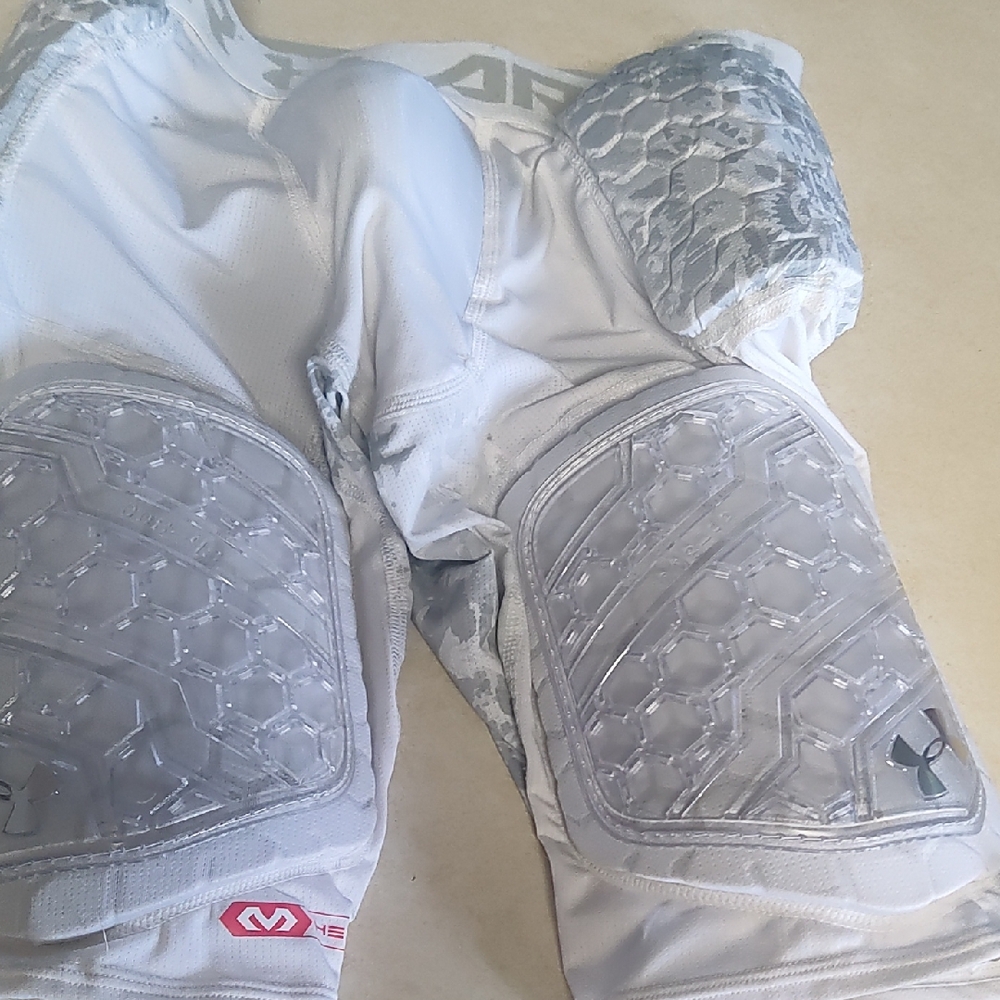Under Armour White and Gray Padded Shorts
